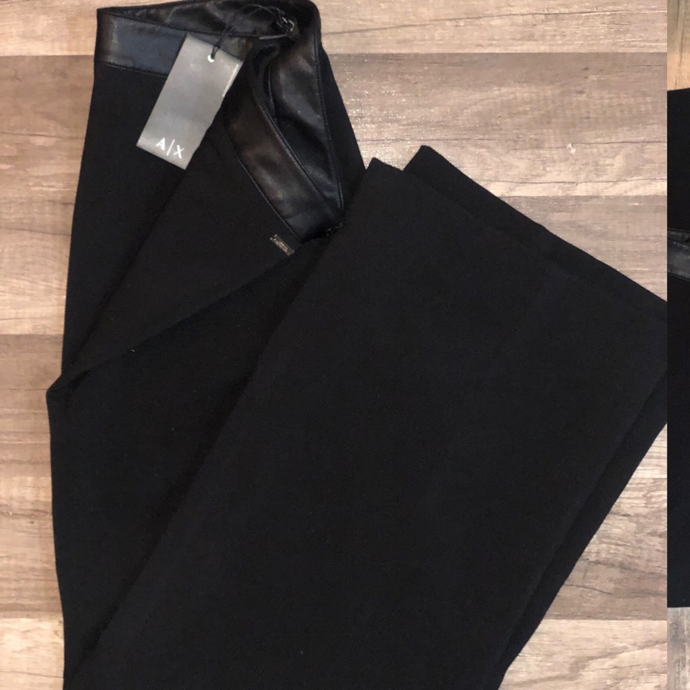Armani Exchange Black Dress Pant w Leather